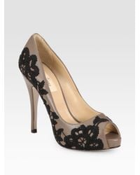 Valentino | Gray Peep Toe Pumps | Lyst