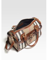 Burberry | Brown Large Check Satchel | Lyst