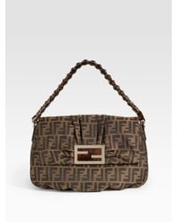 Fendi | Brown Mia Zucca Flap Bag | Lyst