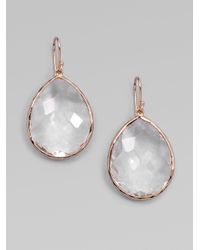 Ippolita | White RosÉ Rock Candy Clear Quartz Large Teardrop Earrings | Lyst