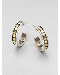 John Hardy | Metallic 18k Gold Sterling Silver Dot Hoop Earrings | Lyst