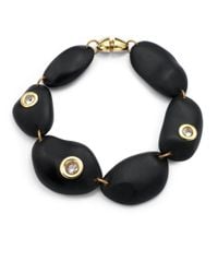 Kara Ross | Black Pebble Rock Crystal Necklace | Lyst
