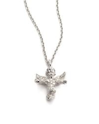 KC Designs | White Diamond Guardian Angel Pendant Necklace | Lyst