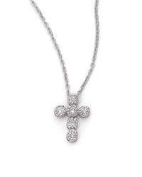 KC Designs | White Diamond Small Cross Pendant Necklace | Lyst