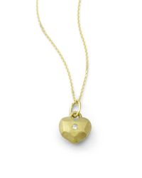 KC Designs | Yellow Diamond Hammered Heart Pendant Necklace | Lyst