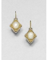 Konstantino | Metallic Selene Mother-of-pearl, 18k Yellow Gold & Sterling Silver Drop Earrings | Lyst
