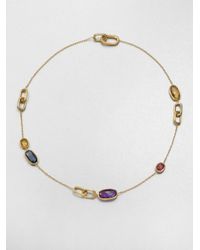 Marco Bicego | Metallic Murano Semi-precious Multi-stone & 18k Yellow Gold Link Station Necklace | Lyst