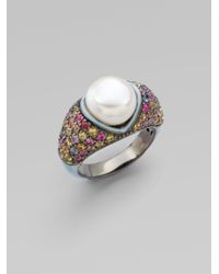 M.c.l Matthew Campbell Laurenza | Metallic Cultured Pearl Sapphire Pav233 Sterling Silver Ring | Lyst
