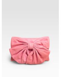 RED Valentino | Pink Bow Flap Convertible Clutch | Lyst
