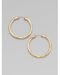 Roberto Coin | Metallic 18k Yellow Gold Hoop Earrings/1¾ | Lyst