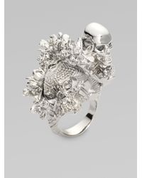 Alexander McQueen | Metallic Koi Tail Cherry Blossom Ring | Lyst