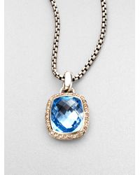 David Yurman | Metallic Blue Topaz Diamond Sterling Silver Necklace | Lyst