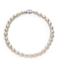 Majorica | 14mm White Baroque Pearl Sterling Silver Strand Necklace | Lyst