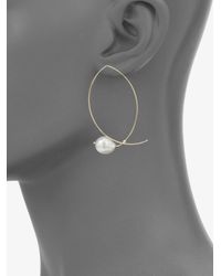 Mizuki | Baroque Freshwater Pearl 14k Yellow Gold Earrings | Lyst