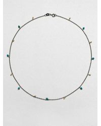 Mizuki | Metallic Turquoise 14k Gold Necklace | Lyst