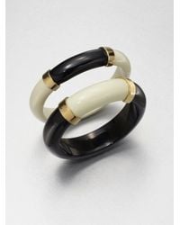 Tory Burch | Black Tomi Resin Bangle Bracelet Set | Lyst