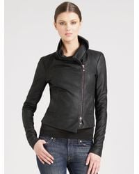 Vince | Black Scuba Leather Jacket | Lyst