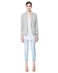 Grey marl single button boyfriend jacket