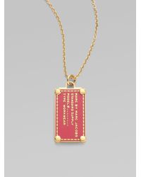 Marc By Marc Jacobs | Purple Enamel Dog Tag Necklace | Lyst
