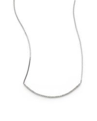 Sydney Evan | Metallic Diamond Bar Necklacewhite Gold | Lyst