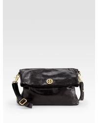 Tory Burch | Black Dena Messenger Leather Bag | Lyst