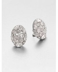 Adriana Orsini | Metallic Faceted Oval Cluster Button Earrings | Lyst