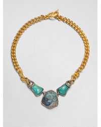Alexis Bittar | Blue Triple Chrysocolla Chain Link Necklace | Lyst
