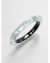 Alexis Bittar | Gray Ribbed Lucite Swarovski Crystal Bangle Bracelet | Lyst