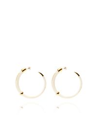 Aurelie Bidermann | Metallic Caftan Moon Resin Horn and Gold Plated Hoop Earring | Lyst