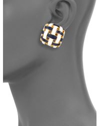 Ben-Amun | Multicolor Basketweave Squared Earrings | Lyst