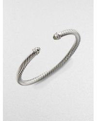David Yurman | Metallic Cable Classics Bracelet With Prasiolite And Diamonds | Lyst