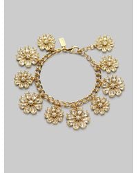 kate spade new york | Metallic Flower Charm Bracelet | Lyst