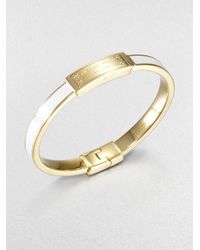 Michael Kors | Metallic Logo Plaque Bangle Bracelet | Lyst