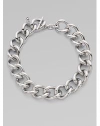 Michael Kors | Gray Silvertone Short Chunky Necklace | Lyst
