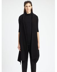 The Row | Black Calliope Draped Merino Wool Cashmereblend Vest | Lyst
