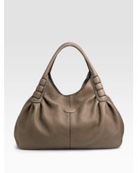 Tod's | Gray Ivy Sacca Media Shoulder Bag | Lyst