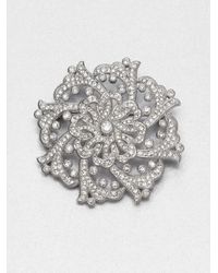 Adriana Orsini | Metallic Paveacute Crystal Flourish Pin | Lyst