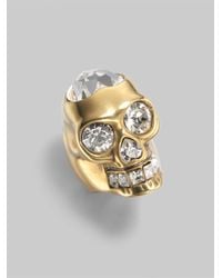 Alexander McQueen | Metallic Heart Skull Ring | Lyst