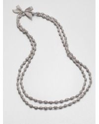 Eileen Fisher | Gray Silk Beaded Necklace | Lyst