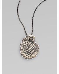 Elizabeth and James | Metallic Pearl Sterling Silver Seashell Necklace | Lyst