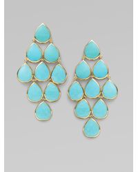 Ippolita | Blue Turquoise 18k Yellow Gold Cascade Earrings | Lyst