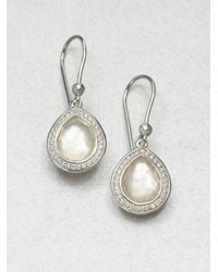Ippolita | Metallic Stella Mother-of-pearl, Clear Quartz, Diamond & Sterling Silver Doublet Teardrop Earrings | Lyst
