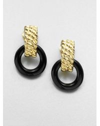 Kenneth Jay Lane | Black Twotone Doorknocker Clipon Earrings | Lyst