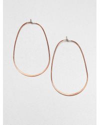 Michael Kors | Metallic Rose Goldtone Stainless Steel Oval Hoop Earrings | Lyst
