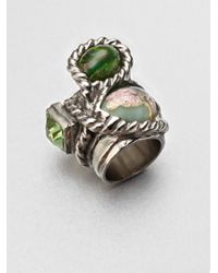 Saint Laurent | Metallic Arty N Color 3stone Ring | Lyst