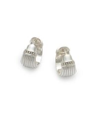 Slane | Metallic Ribbed Enamel Hoop Earrings | Lyst