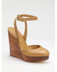 Tory Burch | Brown Drea Wood Wedge Sandals | Lyst