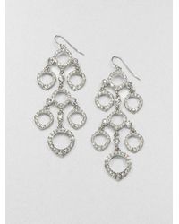 ABS By Allen Schwartz | Metallic Pave Chandelier Earrings | Lyst