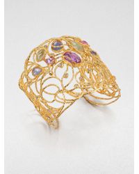 Alexis Bittar | Metallic Jeweled Lace Cuff Bracelet | Lyst