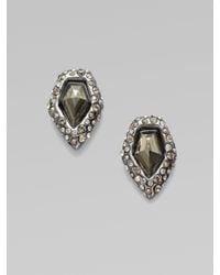 Alexis Bittar | Metallic Gunmetal Pyrite Earrings | Lyst